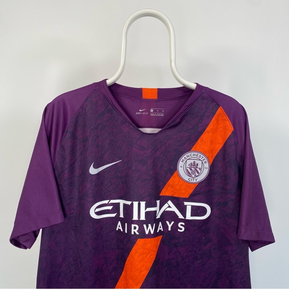 Nike Manchester City Football Shirt 2018/2019 3rd Kit Purple Mens XL - Picture 2 of 11